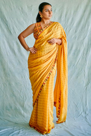 Vidya Balan In Santolina Crepe Saree Set