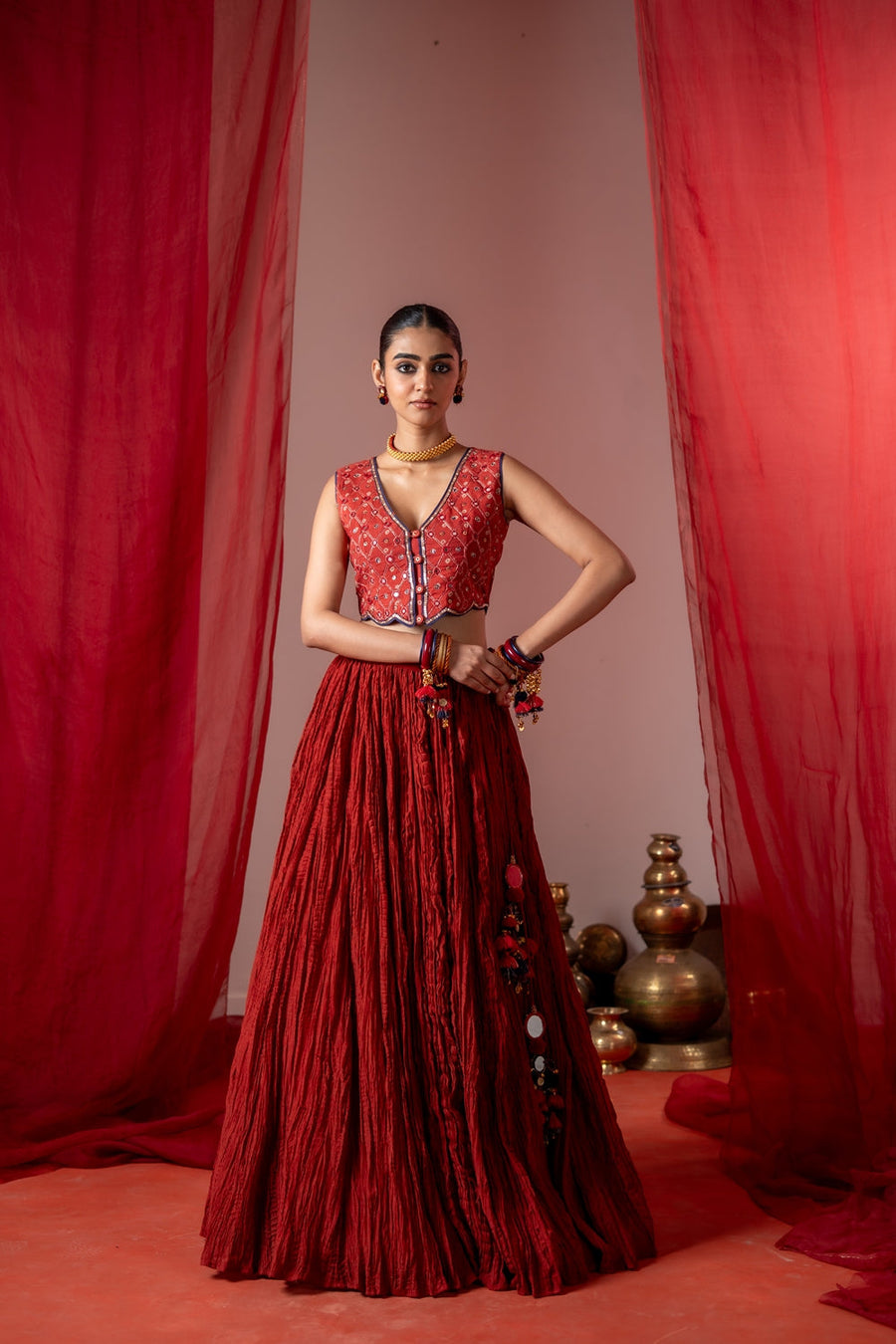 RASM SKIRT WITH KESAR KOTI SET OF 2