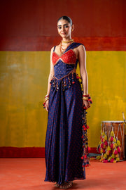 JHUMKI JHALAK JHANKAR SKIRT WITH CORSET AND FLOATING   SET OF 3