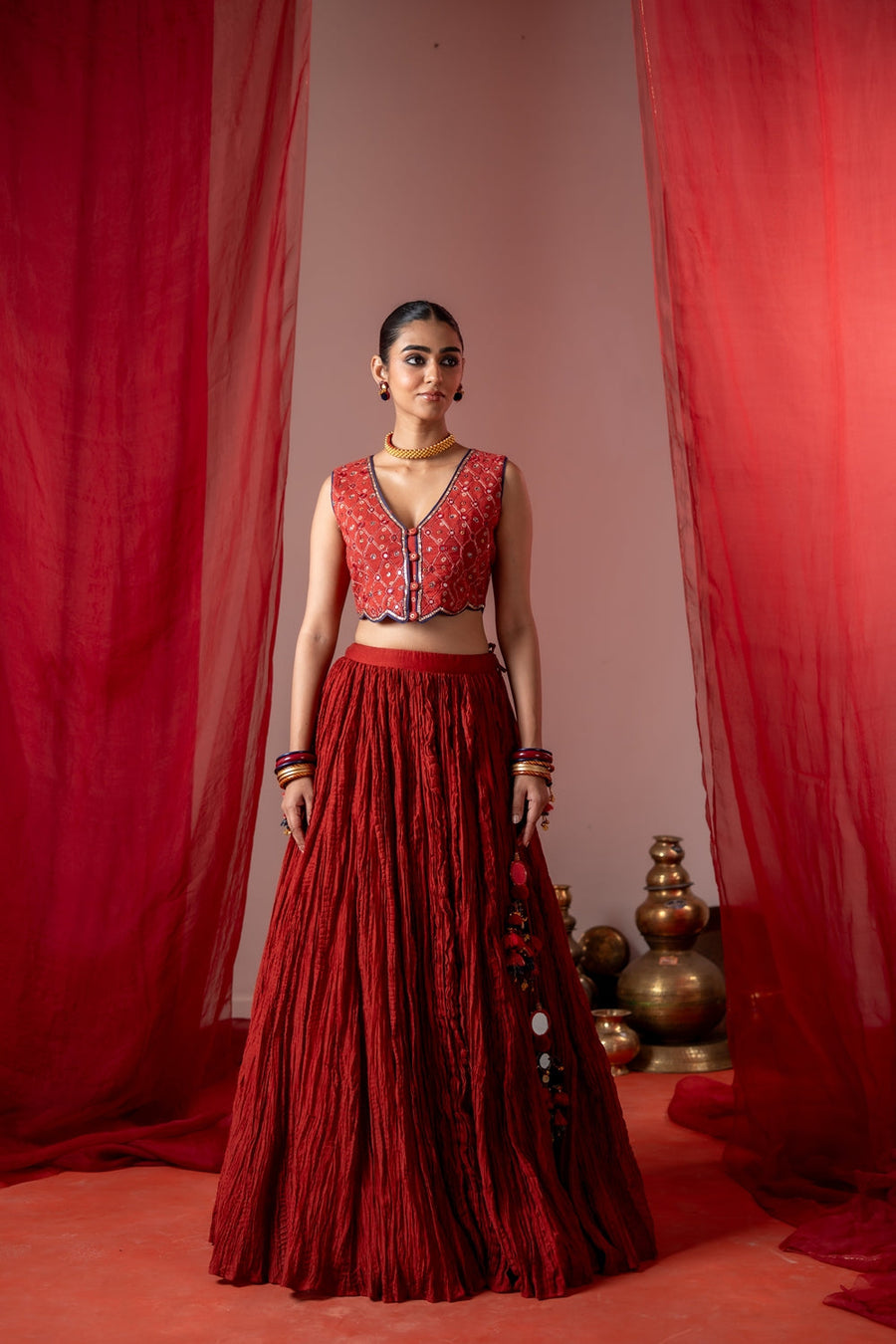 RASM SKIRT WITH KESAR KOTI SET OF 2