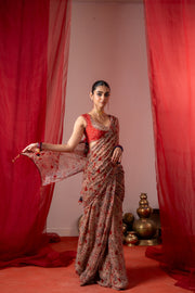 ROSHNI SAREE WITH UNSTITCHED BLOUSE PIECES
