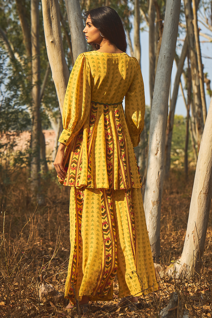 Yellow Oleander Gharara Set