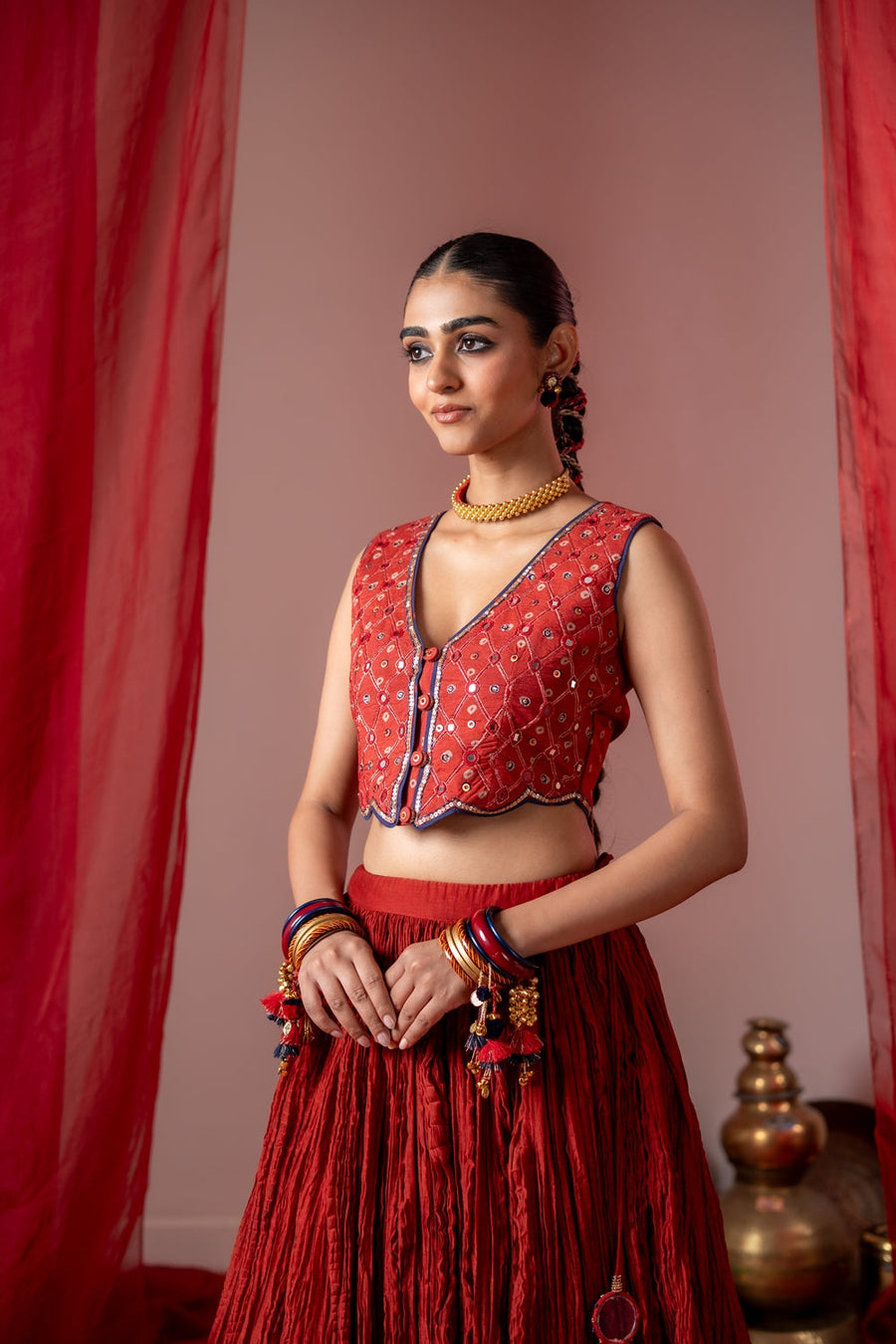 RASM SKIRT WITH KESAR KOTI SET OF 2