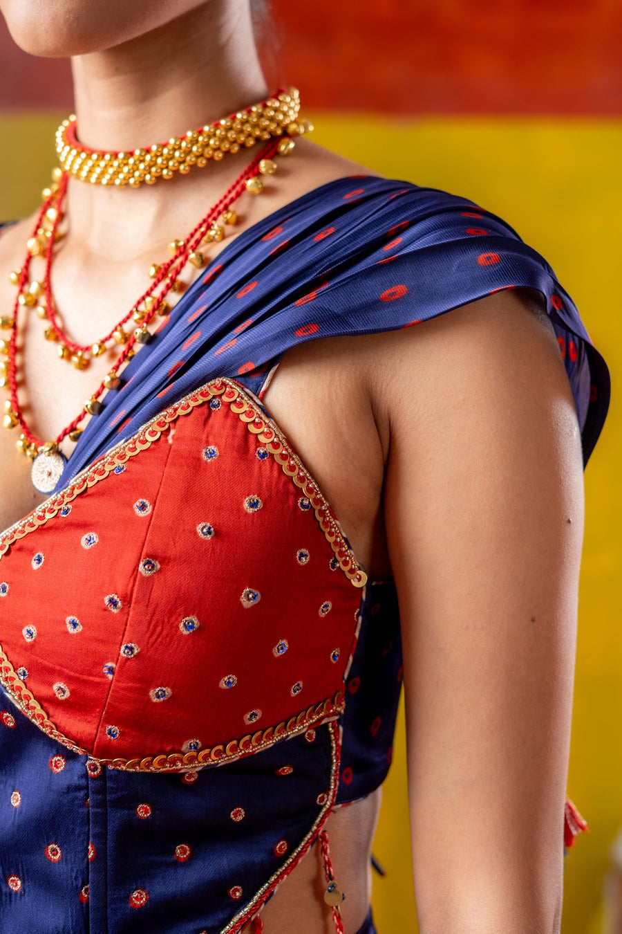 JHUMKI JHALAK JHANKAR SHARARA WITH CORSET AND FLOATING SET OF 3