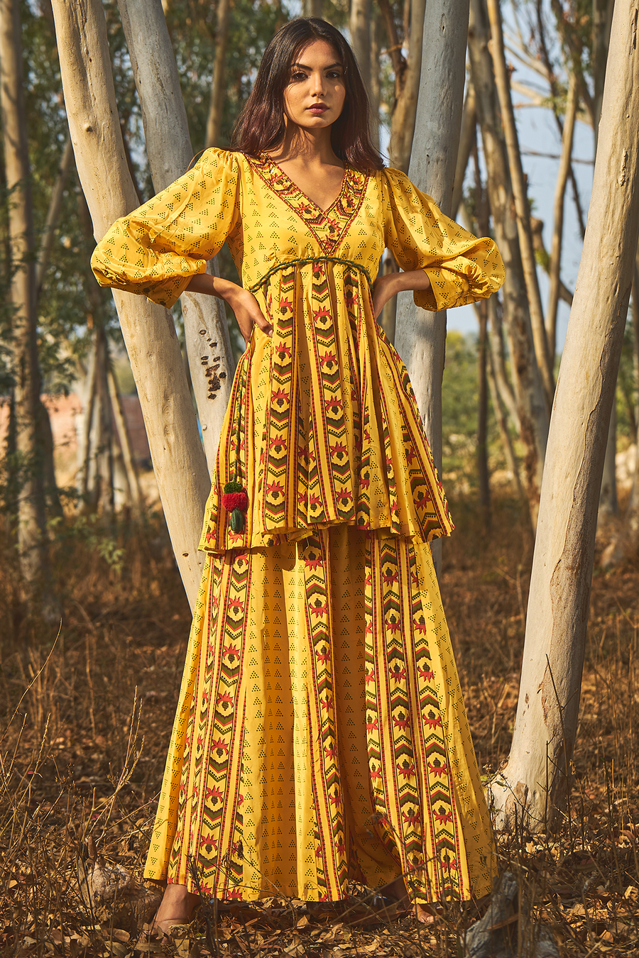 Navi Kaur In Yellow Oleander Gharara Set