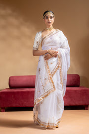 MRIDULA SAREE WITH STITCHED BLOUSE  SET OF 2