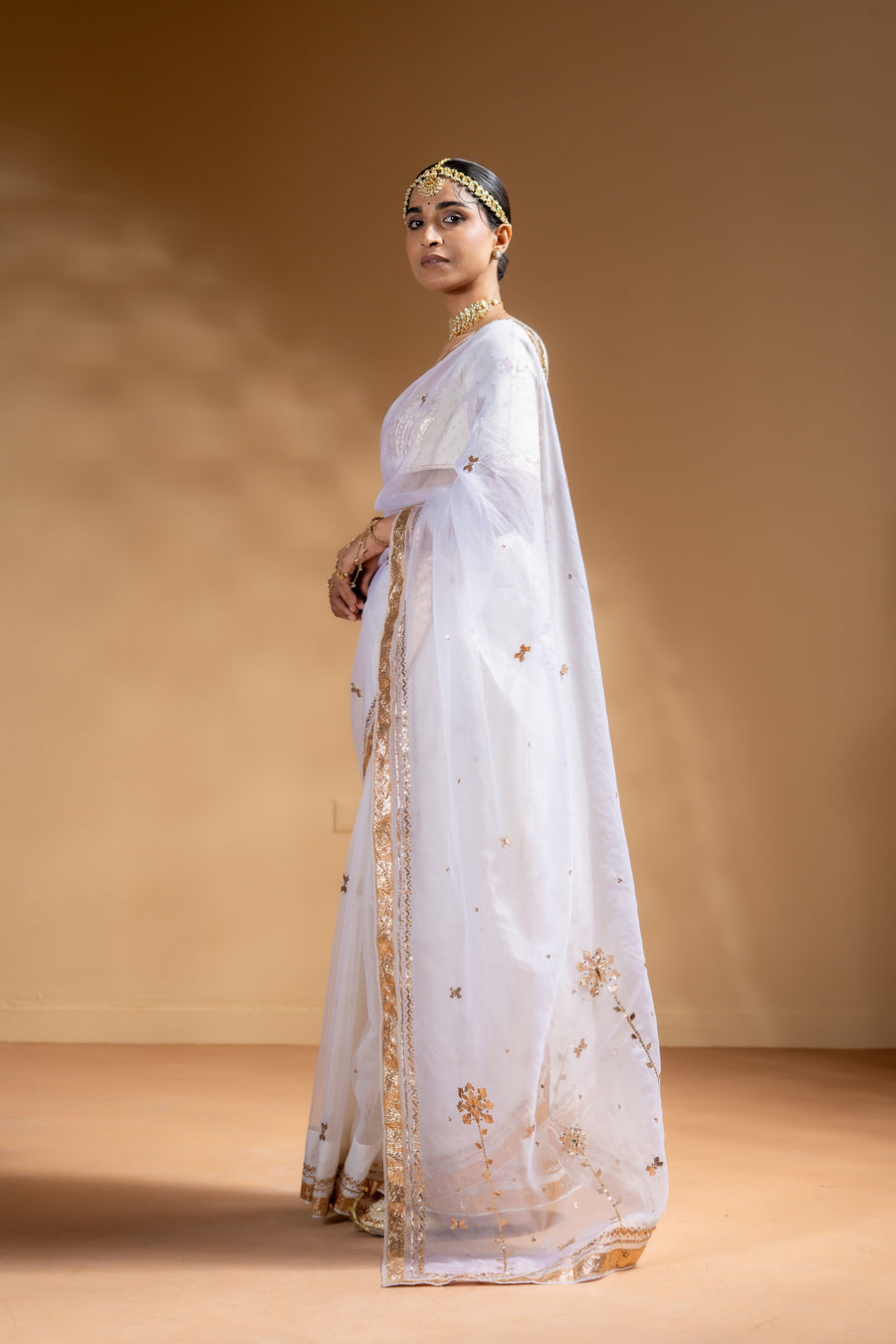 MRIDULA SAREE WITH STITCHED BLOUSE  SET OF 2