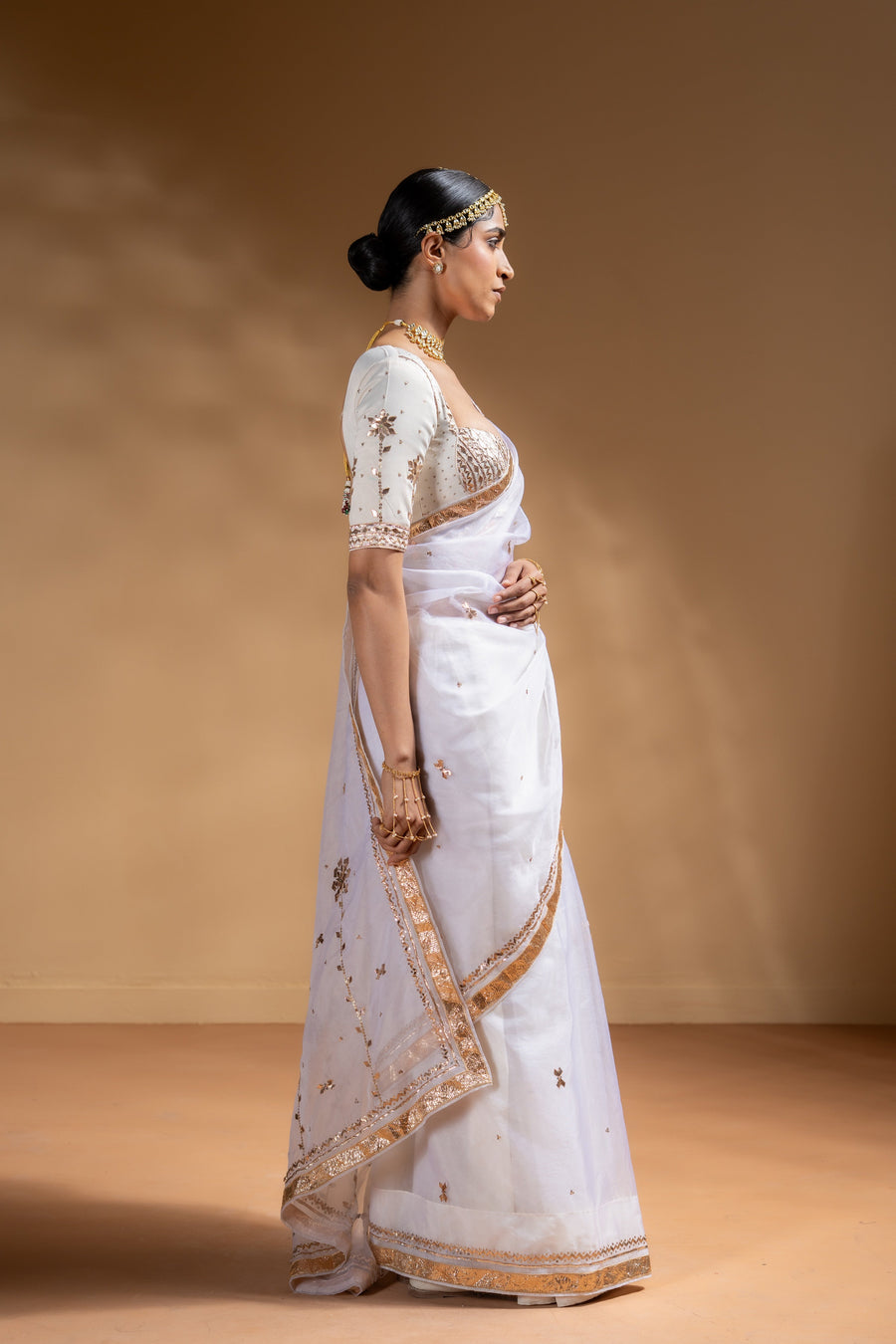 MRIDULA SAREE WITH STITCHED BLOUSE  SET OF 2