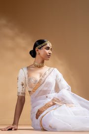 MRIDULA SAREE WITH STITCHED BLOUSE  SET OF 2