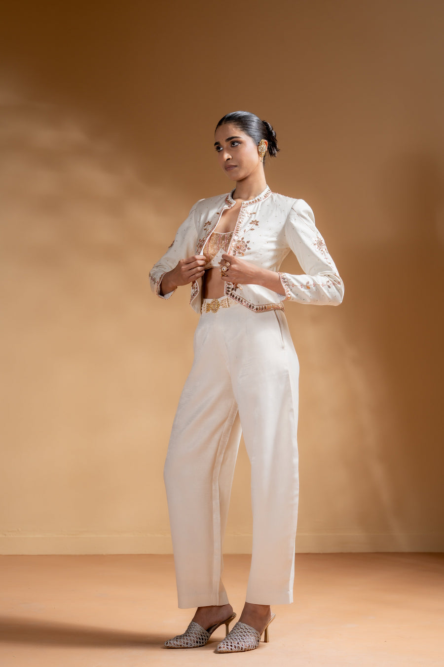 KESHINI BRALETTE & SHEET PANTS & CHANDRA JACKET  SET OF 3
