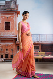 TEEJRI SAREE WITH STITCHED BLOUSE