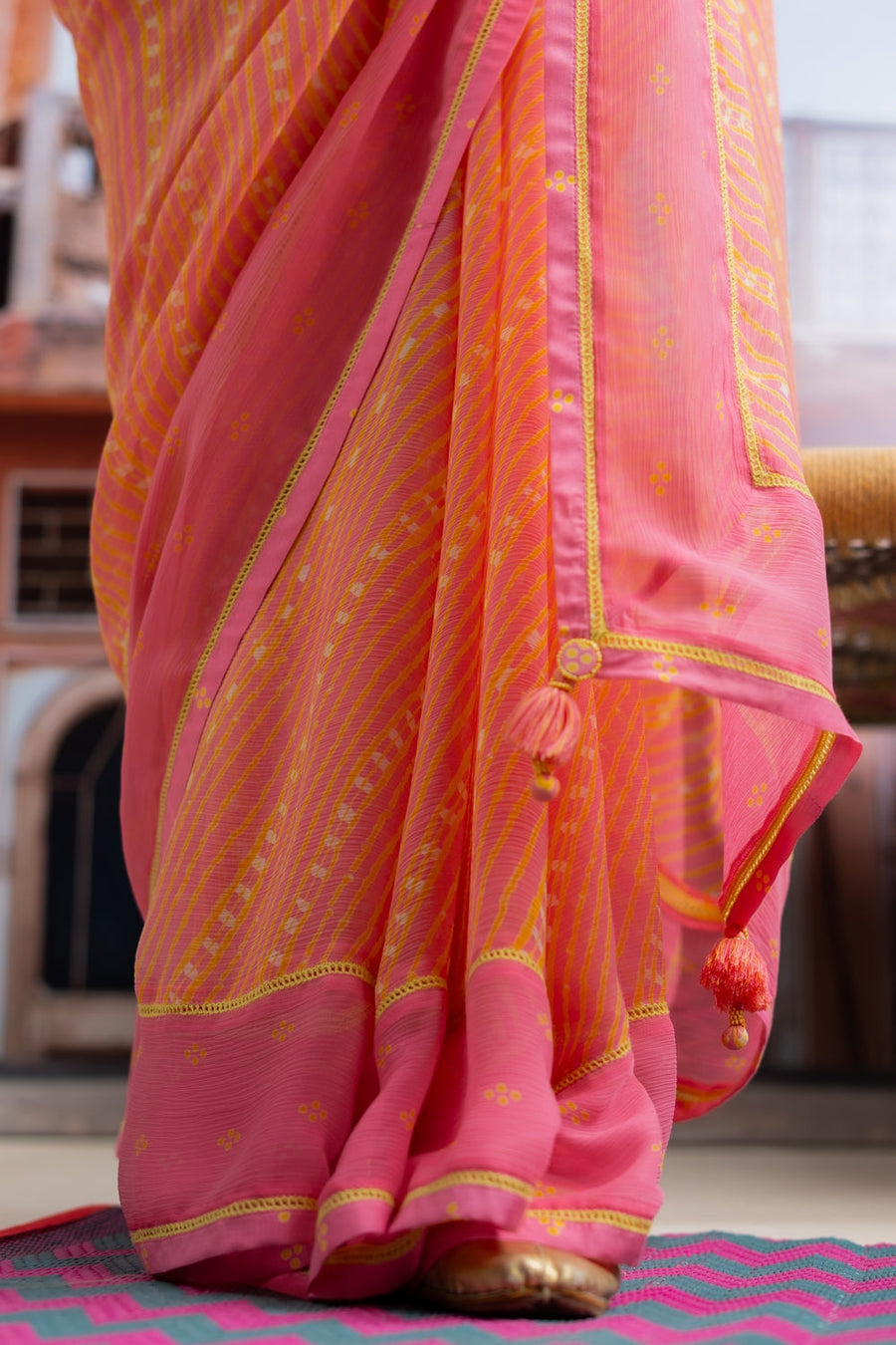 TEEJRI SAREE WITH STITCHED BLOUSE