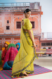 HARIYALI SAREE WITH STITCHED BLOUSE