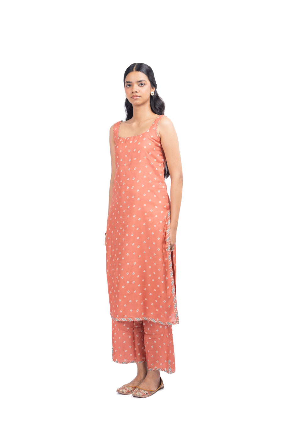 WOMEN'S ORANGE MUSLIN - B CHANDRIKA KURTA SET
