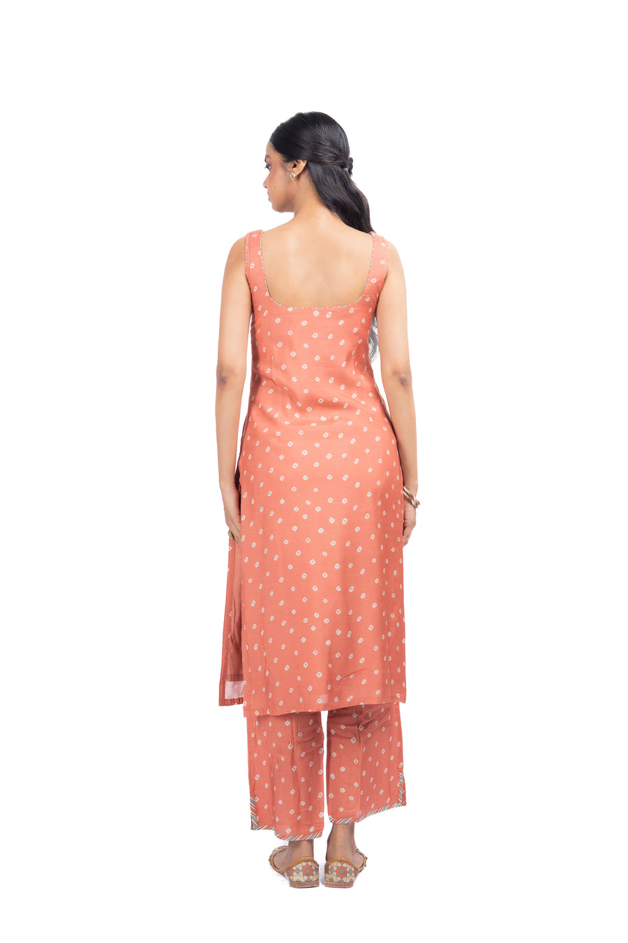 WOMEN'S ORANGE MUSLIN - B CHANDRIKA KURTA SET