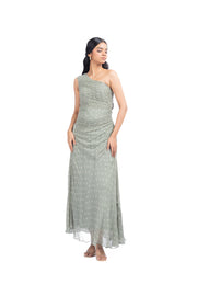 WOMEN'S GREEN CHIFFON BANDHANI DRESS