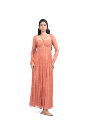 WOMEN'S ORANGE CHIFFON GAURANGI DRESS