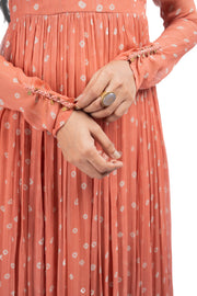 WOMEN'S ORANGE CHIFFON GAURANGI DRESS
