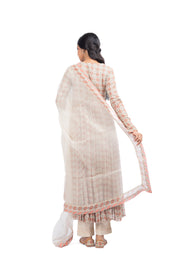 WOMEN'S MULTICOLOR CHIFFON  SEESH MAHAL ANARKALI SET