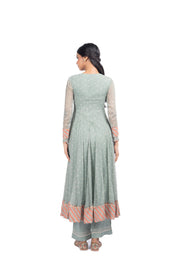 WOMEN'S GREEN CHIFFON  MOTI MAHAL ANARKALI SET