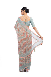WOMEN'S MULTICOLOR CHANDNI CHIFFON SAREE SET
