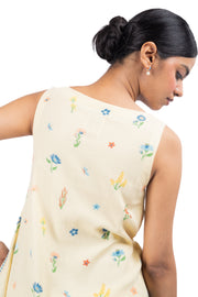 WOMEN'S PASTEL YELLOW COTTON MOSS BLISS CO-ORD SET