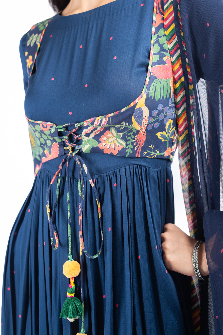 WOMEN'S BLUE MODAL SATIN KAINAAT ANARKALI SET