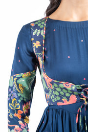 WOMEN'S BLUE MODAL SATIN KAINAAT ANARKALI SET