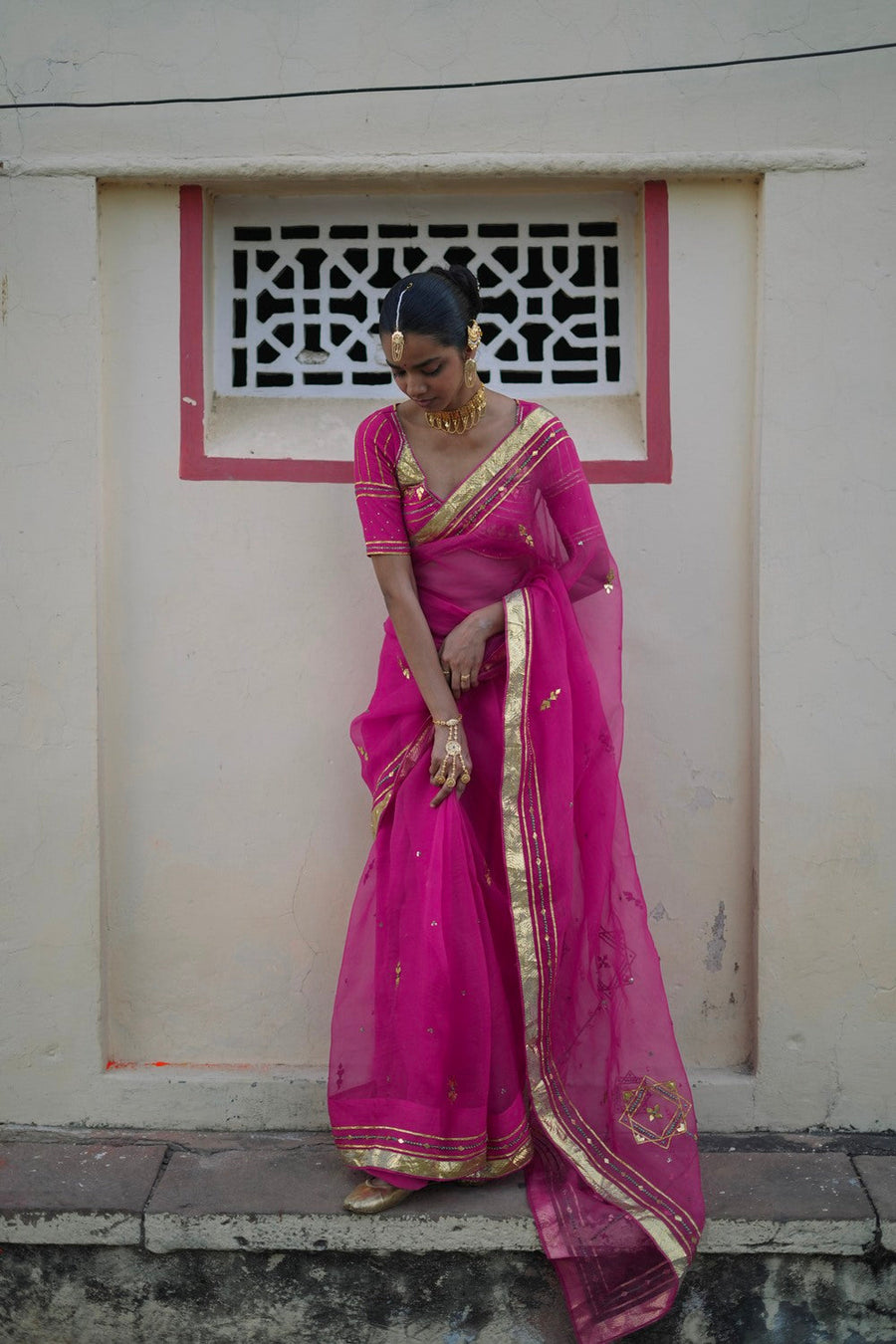 SARGAM SAREE WITH STITCHED BLOUSE SET OF 2