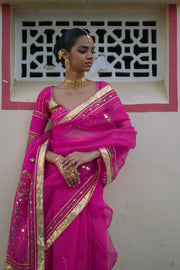 SARGAM SAREE WITH STITCHED BLOUSE SET OF 2