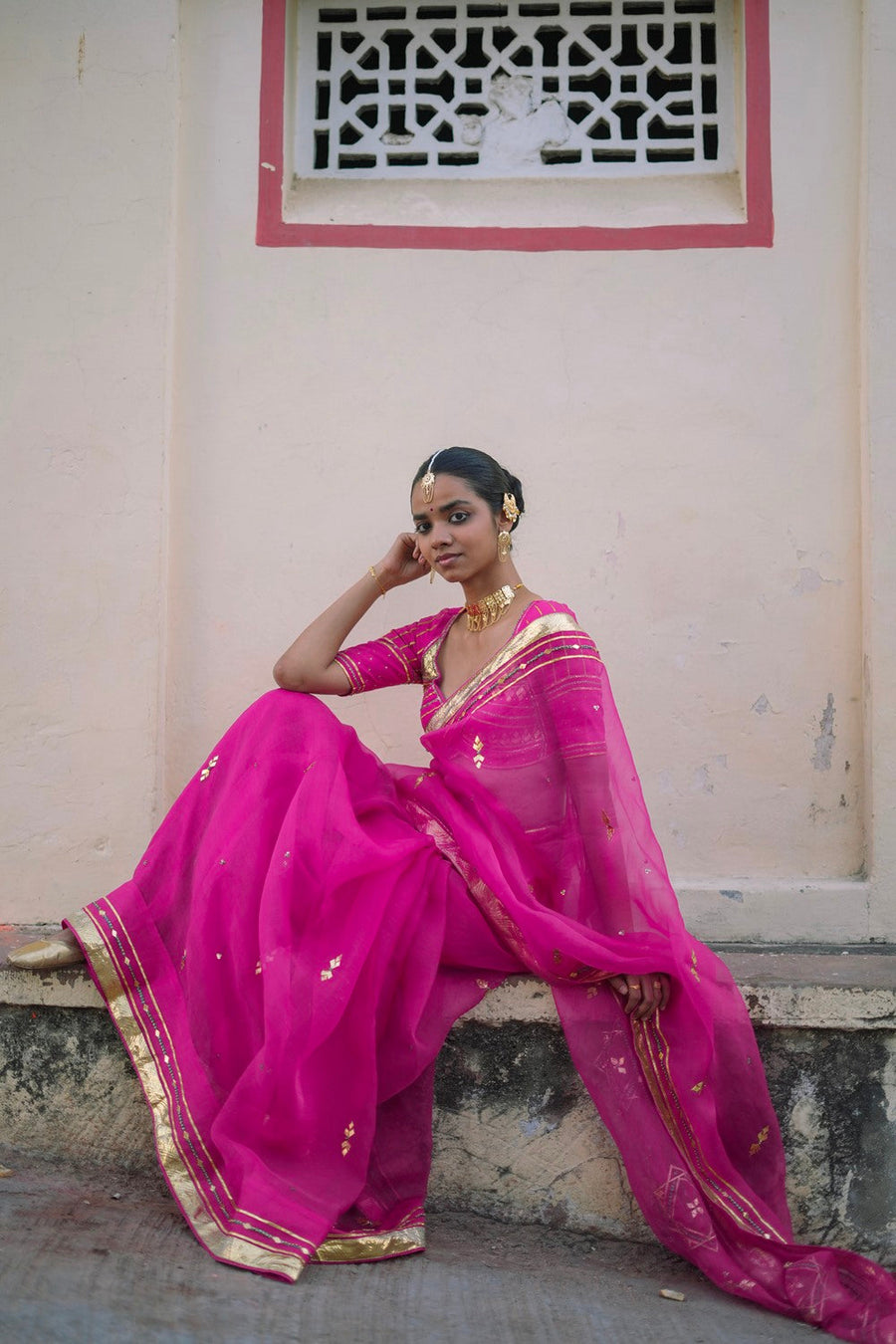 SARGAM SAREE WITH STITCHED BLOUSE SET OF 2