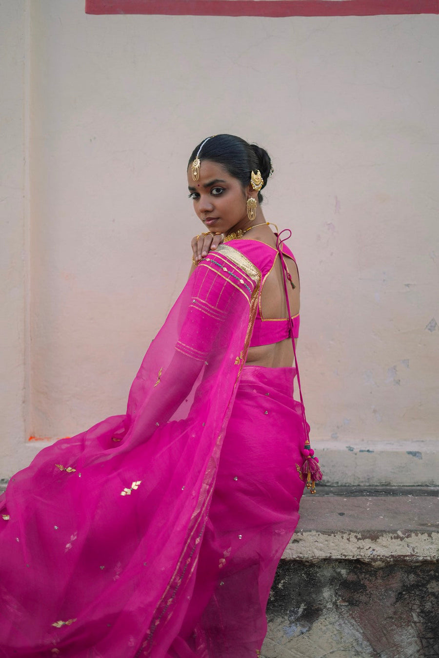 SARGAM SAREE WITH STITCHED BLOUSE SET OF 2