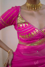 SARGAM SAREE WITH STITCHED BLOUSE SET OF 2