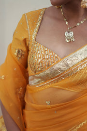 SUNEHRI  SAREE WITH UNSTITCHED BLOUSE