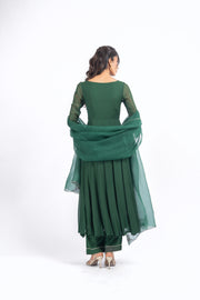 WOMEN'S GREEN CHIFFON AISHWARYA ANARKALI KURTA