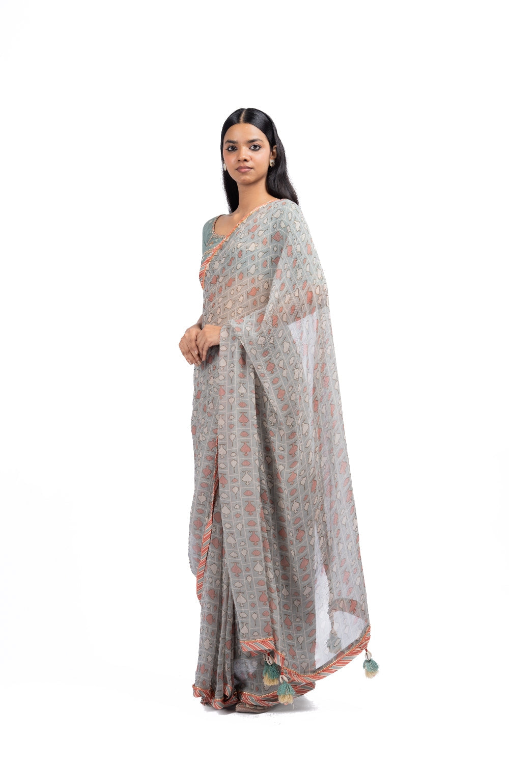 AMER SAREE WITH UNSTITCHED BLOUSE  OF 2
