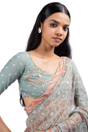 AMER SAREE WITH UNSTITCHED BLOUSE  OF 2