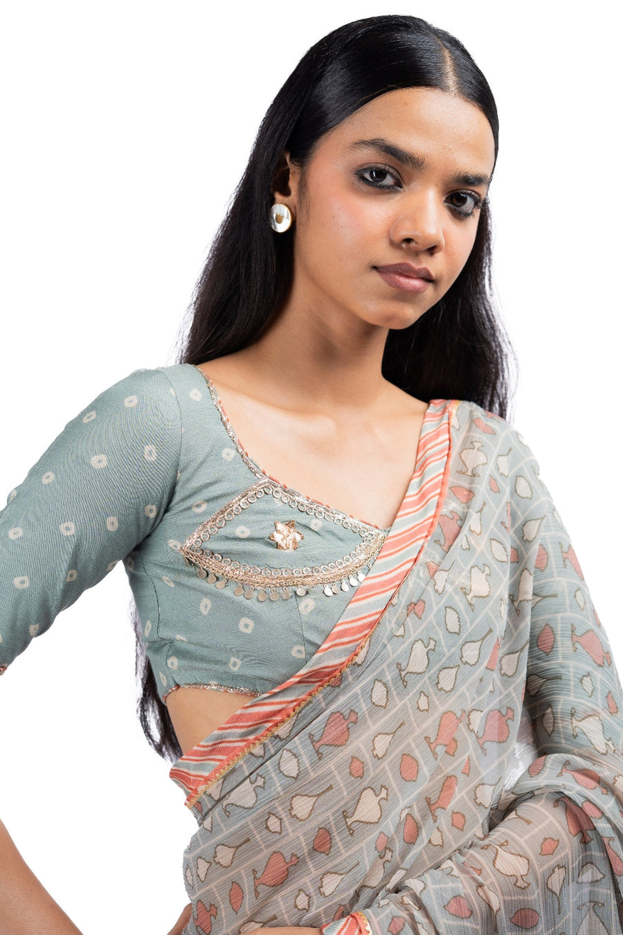 AMER SAREE WITH UNSTITCHED BLOUSE  OF 2