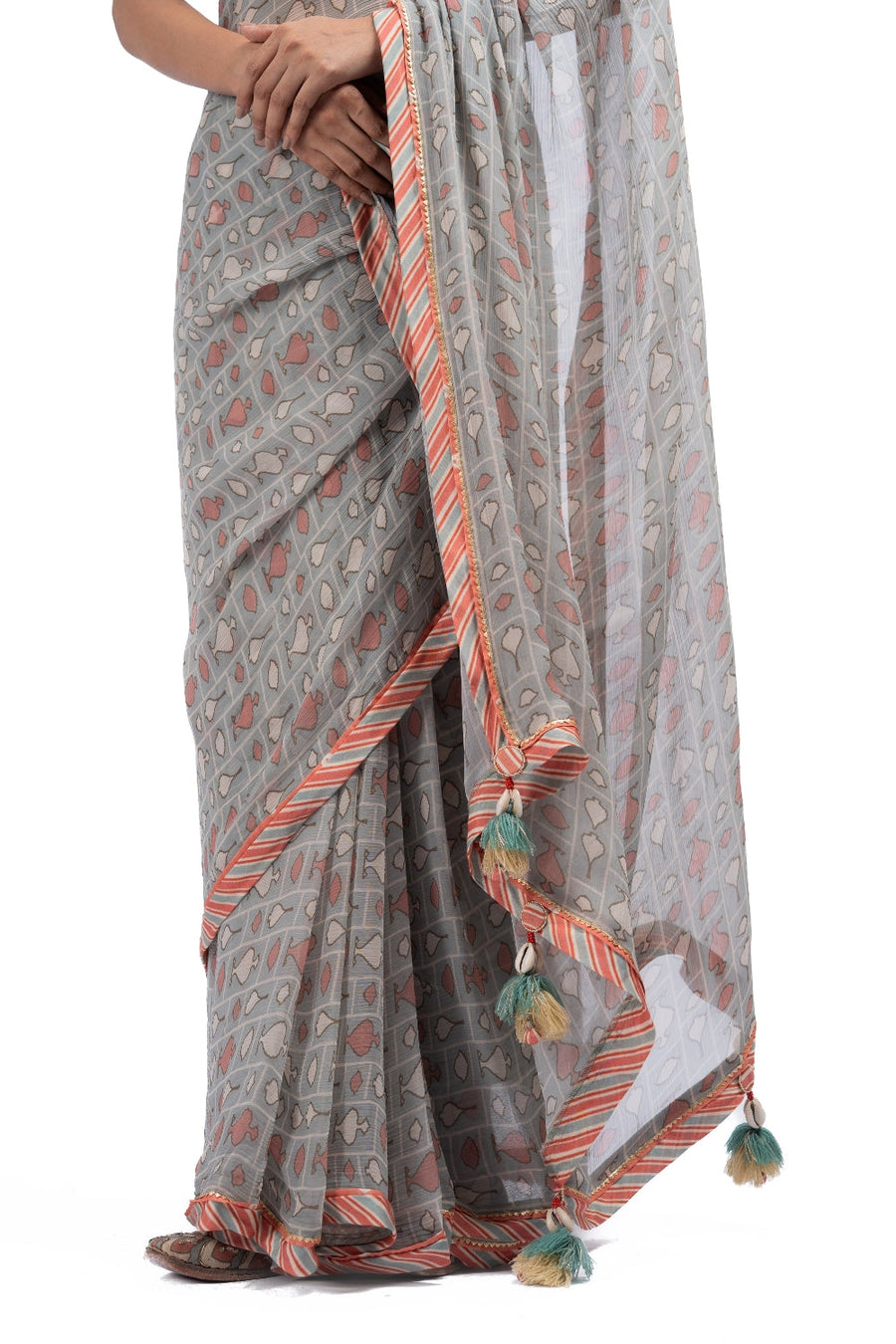AMER SAREE WITH UNSTITCHED BLOUSE  OF 2