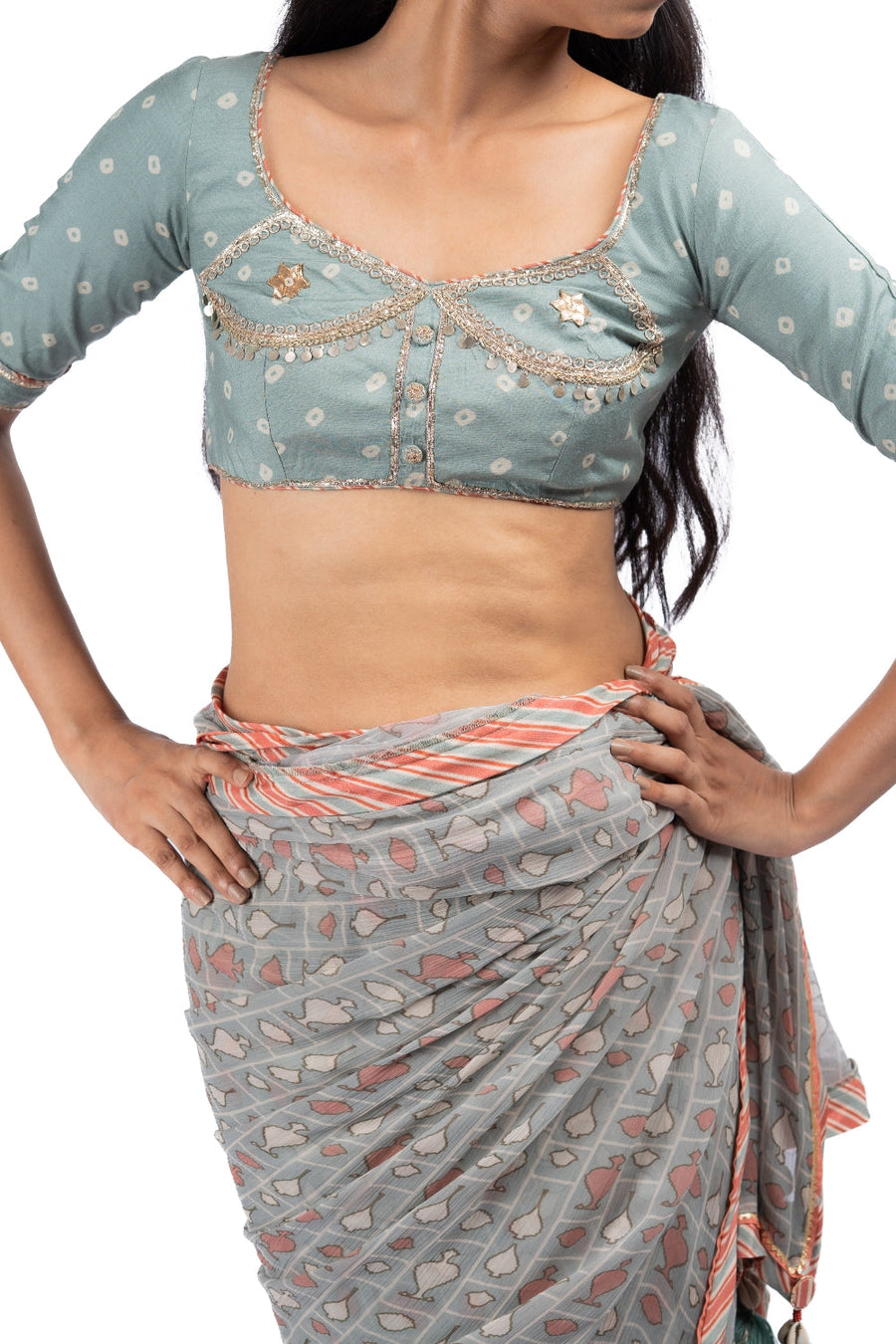 AMER SAREE WITH UNSTITCHED BLOUSE  OF 2