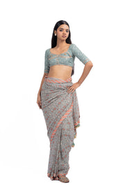 AMER SAREE WITH UNSTITCHED BLOUSE  OF 2