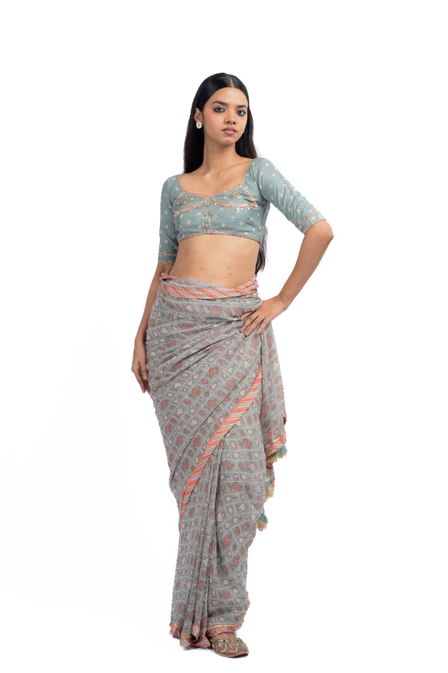 AMER SAREE WITH UNSTITCHED BLOUSE  OF 2