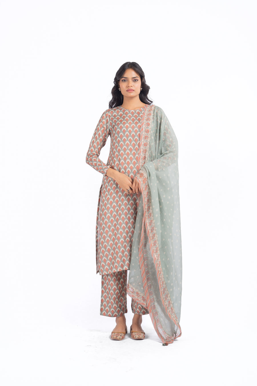 WOMEN'S MULTICOLOR MUSLIN - B MOR DARBAR KURTA SET