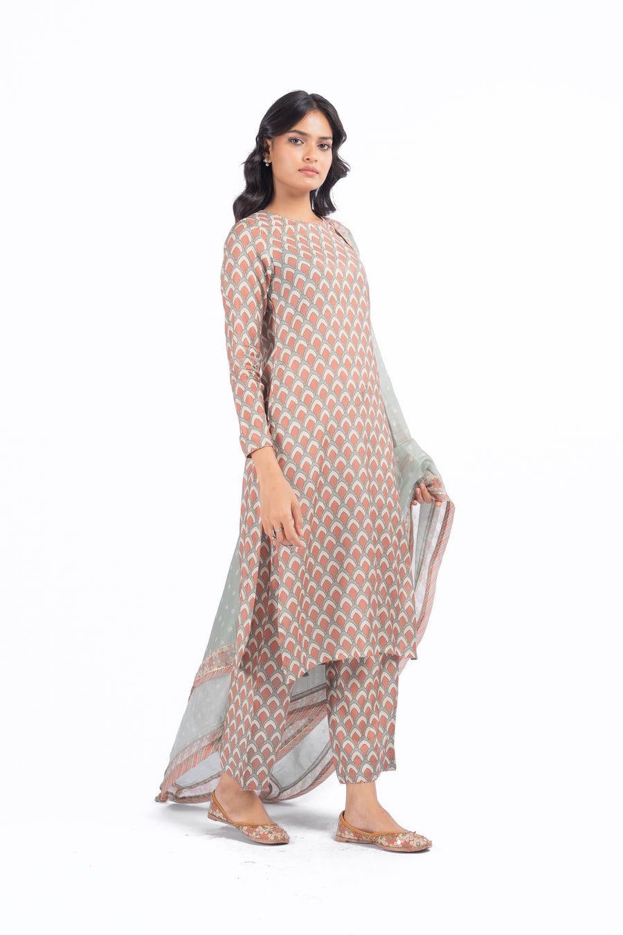 WOMEN'S MULTICOLOR MUSLIN - B MOR DARBAR KURTA SET