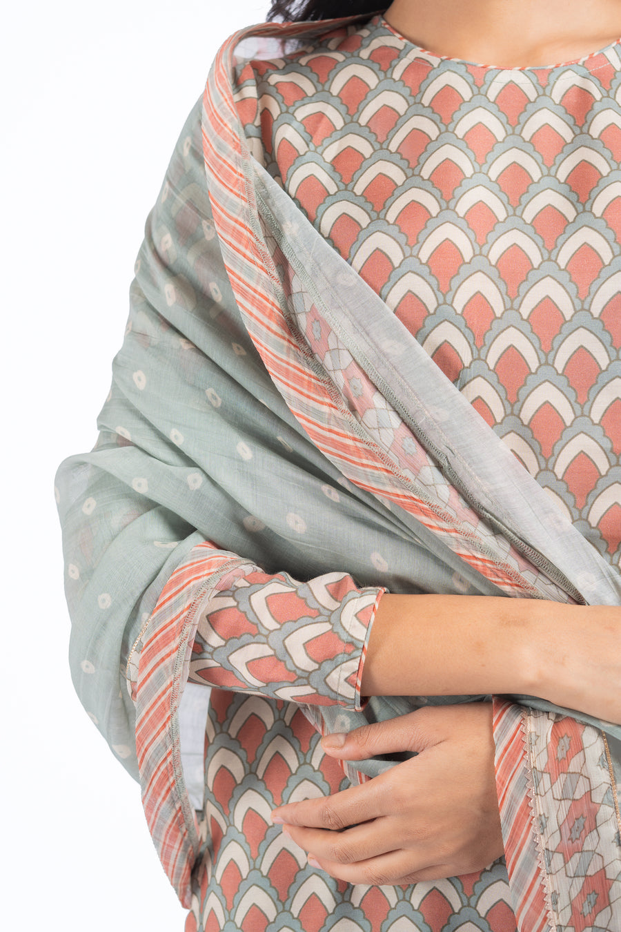 WOMEN'S MULTICOLOR MUSLIN - B MOR DARBAR KURTA SET