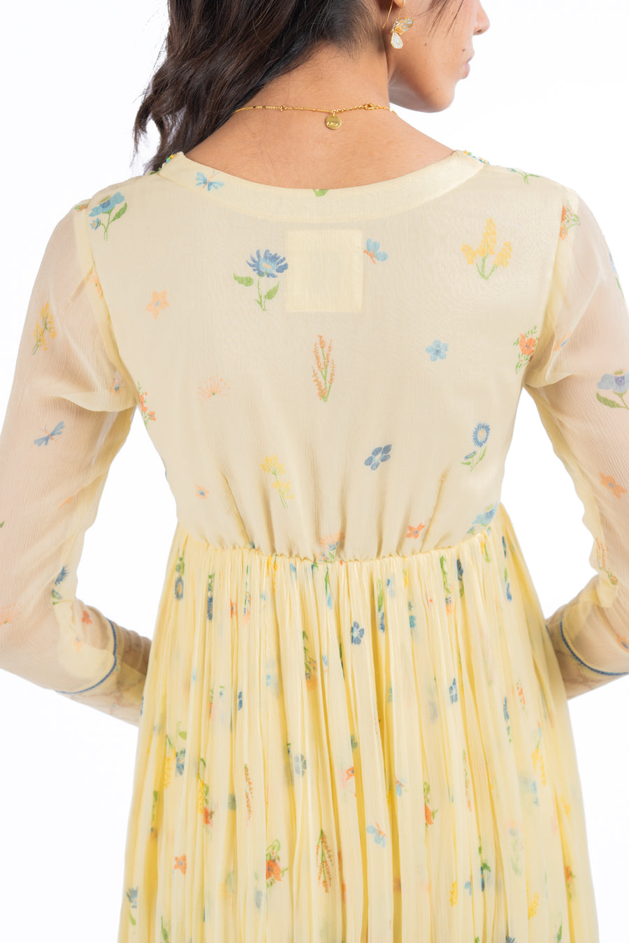 WOMEN'S YELLOW CHIFFON EDEN ANARKALI SET