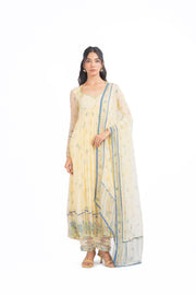 WOMEN'S YELLOW CHIFFON EDEN ANARKALI SET