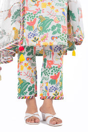 WOMEN'S WHITE MODAL SATIN AMBAR KURTA SET