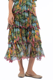 WOMEN'S GREEN LUREX CHIFFON AANYA DRESS