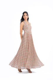 WOMEN'S MULTICOLOR CHIFFON GULBAHAR DRESS